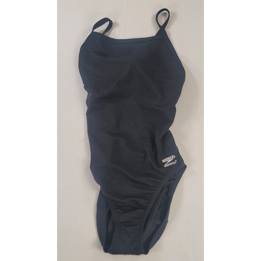 NWT Speedo Endurance+ One Piece Swimsuit Black 10/36 Athletic Training